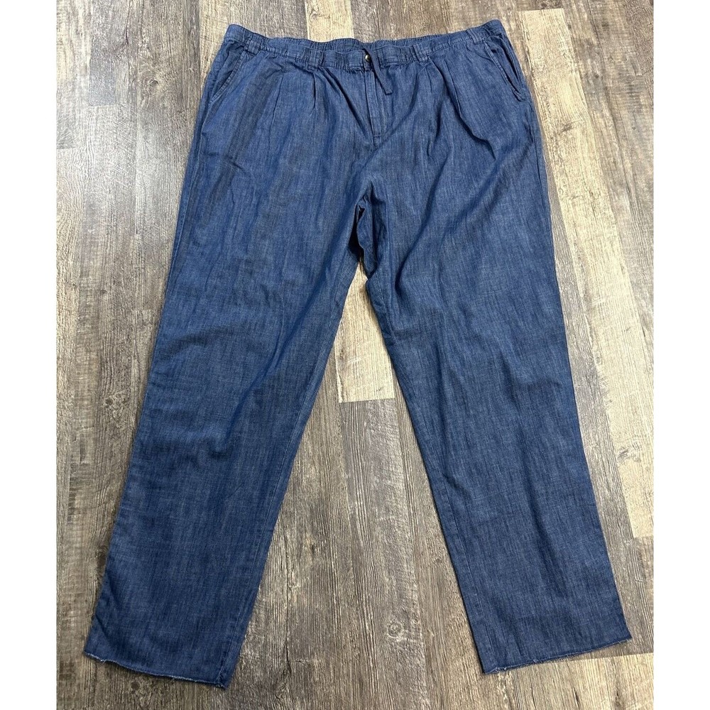 KingSize Men's 4XLB 38 Big Pants Blue Elastic WaistPockets Button Zipper